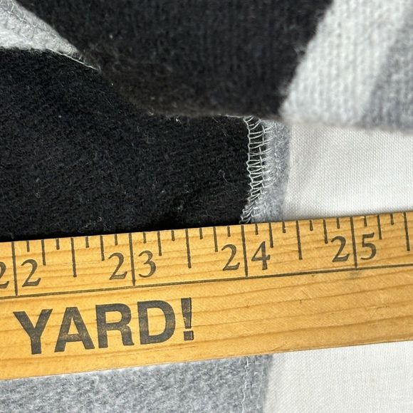 Chaps Sweater Mens Large Gray Black Stripe 1/4 Button Neck Pockets‎ Sweatshirt - Picture 13 of 16